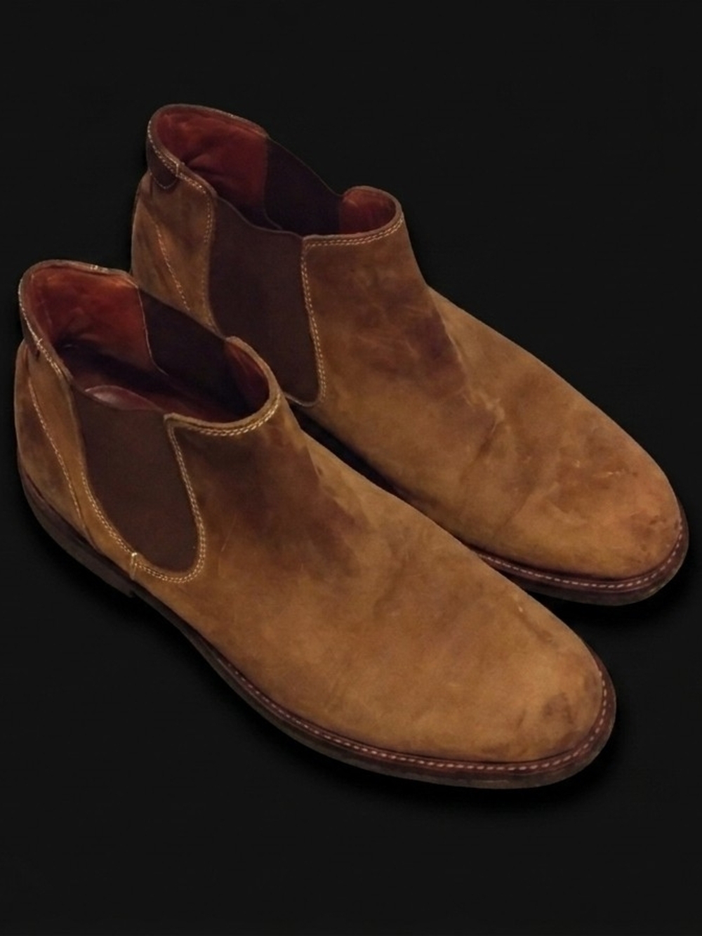 Johnston & Murphy Tan Suede Chelsea Boots
